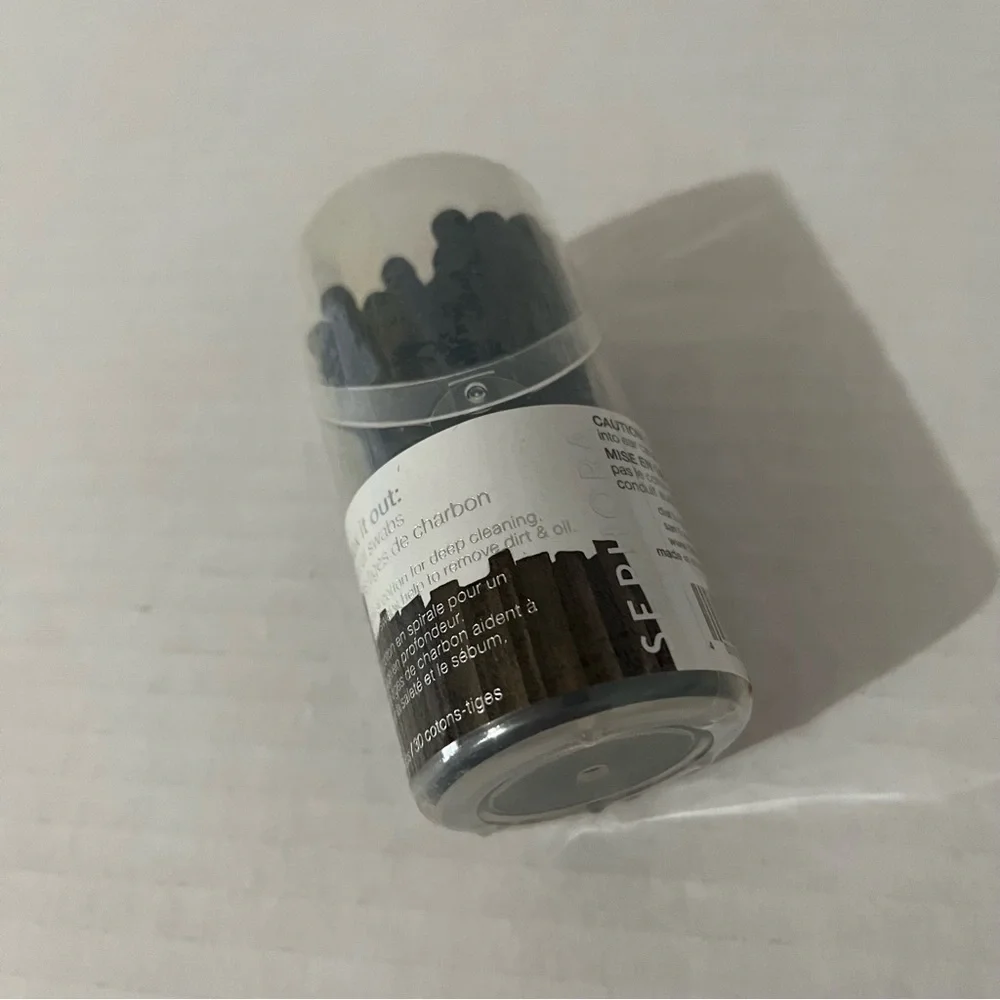 Sephora Black Swab Set Charcoal detox 30 swabs New